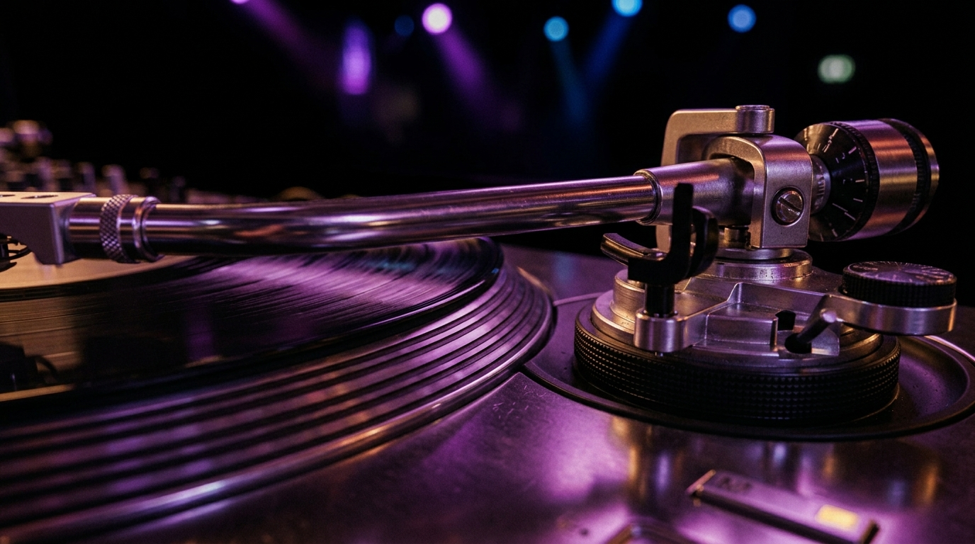 빈티지 DJ 턴테이블과 LED 무대 조명이 어우러진 다채로운 엔터테인먼트 프로그램 컨셉